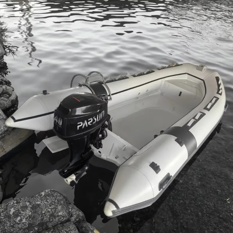 14ft Aluminum RIB420 6-Person Capacity Outboard Yacht Tender Rigid Inflatable Boat for Fishing Diving Rowing Drifting China