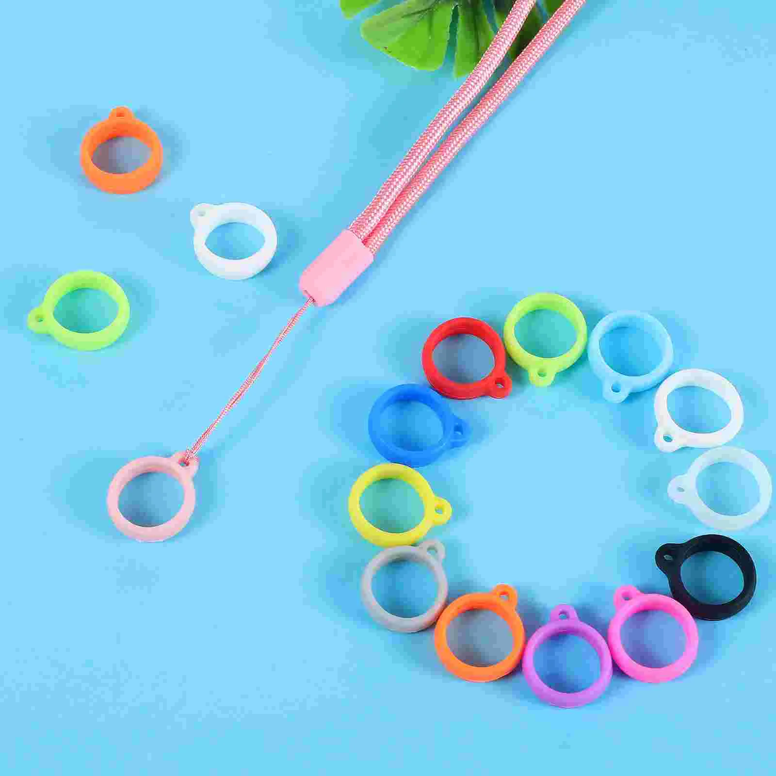 8 Pcs Lanyard Set Pen Holder for -lost Silicone Rings Key with Leash Straps Neck Silica Gel Miss Lanyards