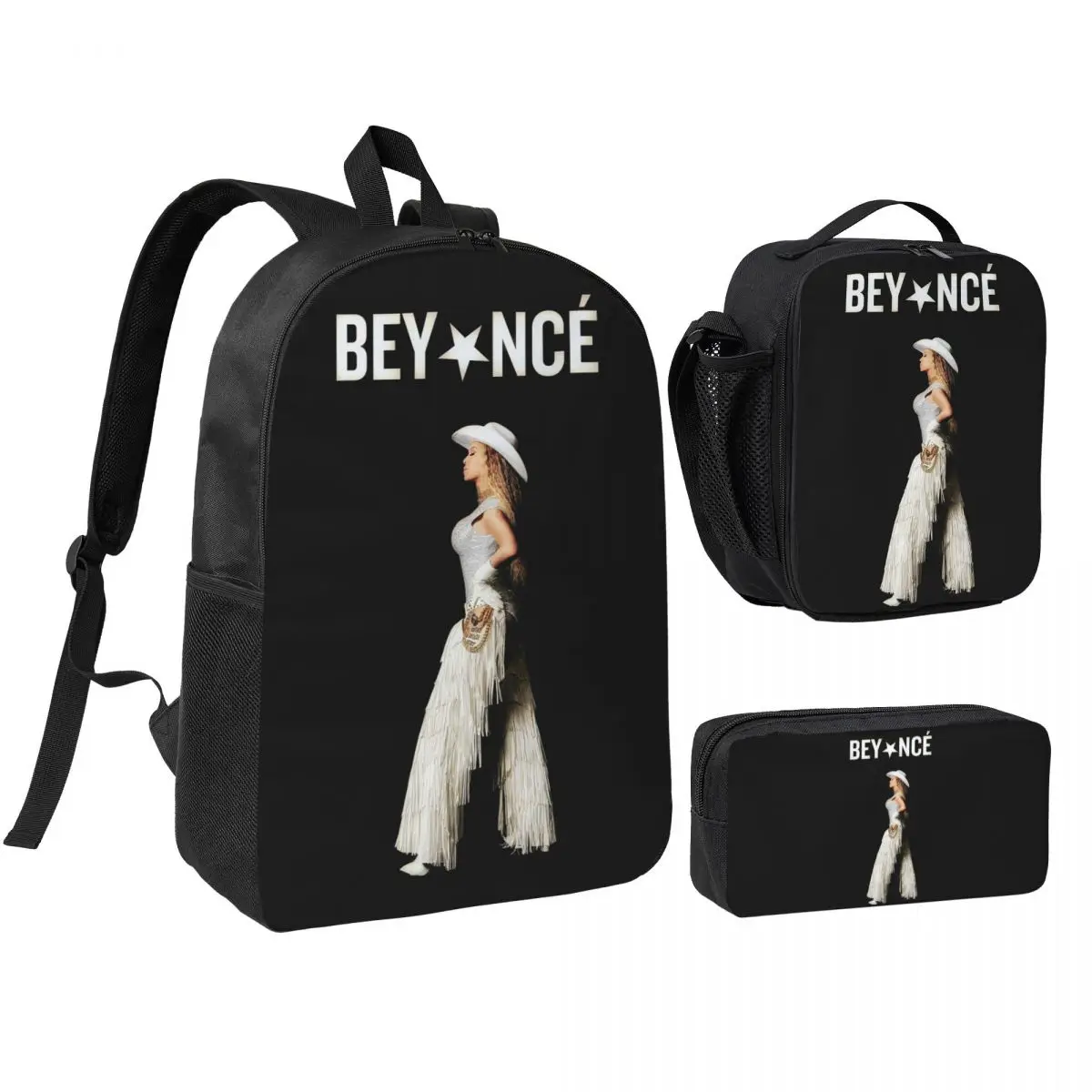 

Singer Beyonce Cowboy Carter 2025 Tour Backpack BookBag School Bag Computer Shoulder Bags 3ps Insulated Lunch Bag Pencil Case