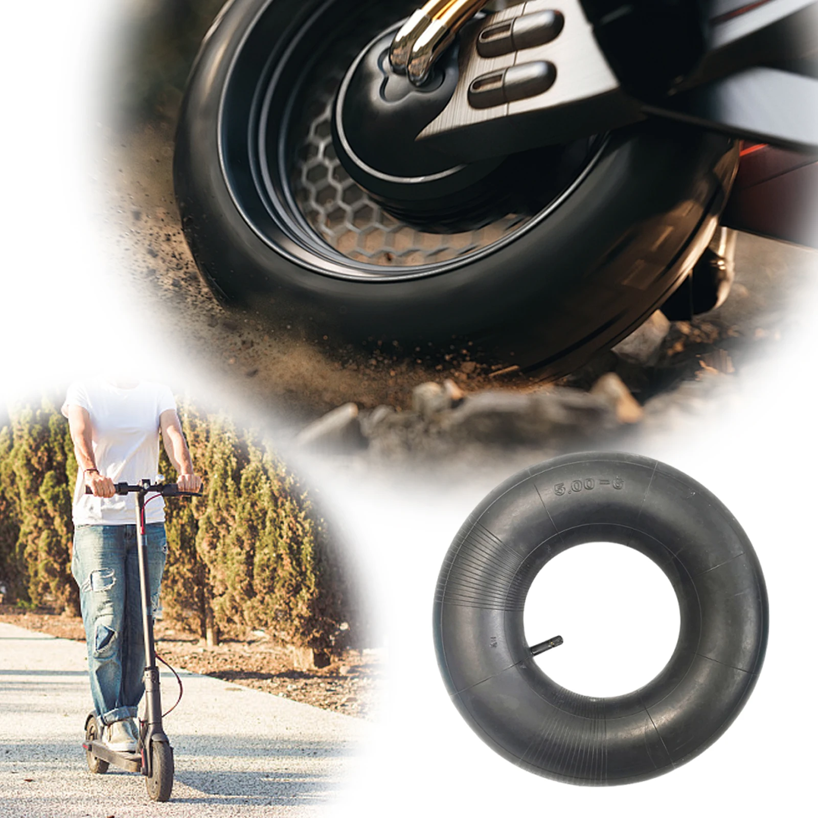 

Внутренняя камера 13x5.00-6 из утолщенной резины, герметичная, универсальная, противоскользящая, для электросамокатов и мини-байков