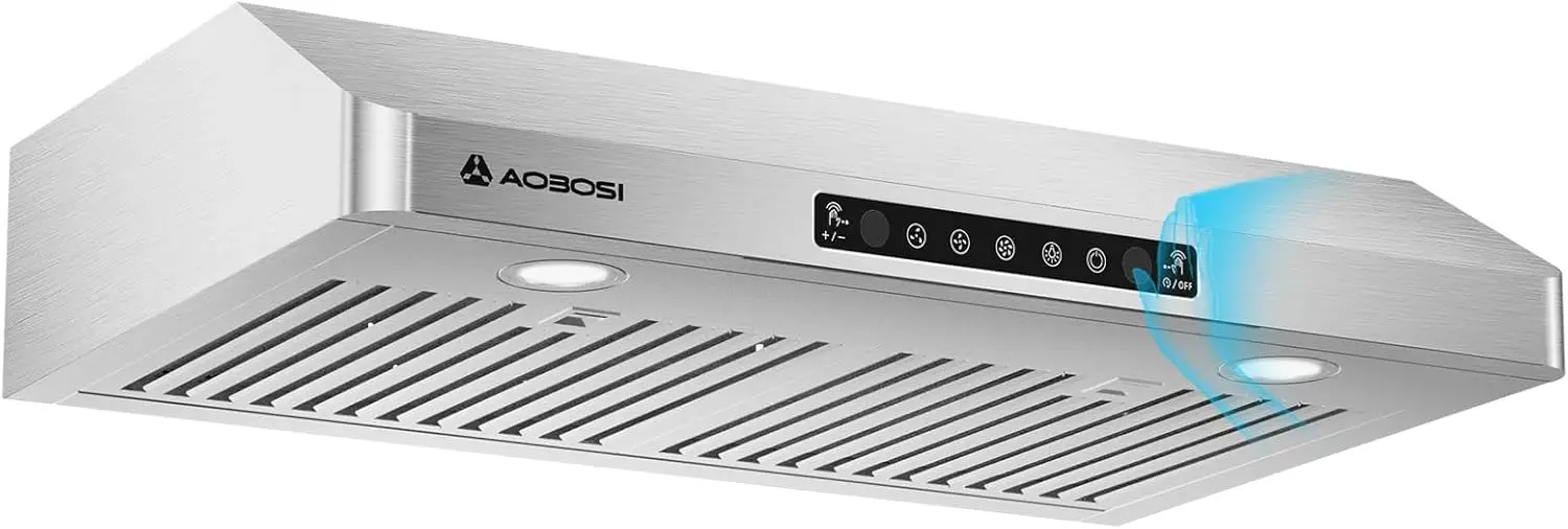 

Range Hood 30 inch Under Cabinet, (Upgraded)800-CFM Gesture Sensing/Touch Control/Motor,3 Speed Range Hood with LED Ligh