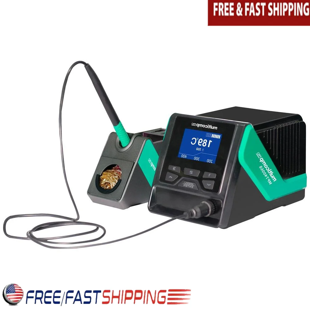 150W 480°C Soldering Station with User Friendly Interface and Automatic Tool Recognition 3 Temperature Set Points Stand Iron Tip