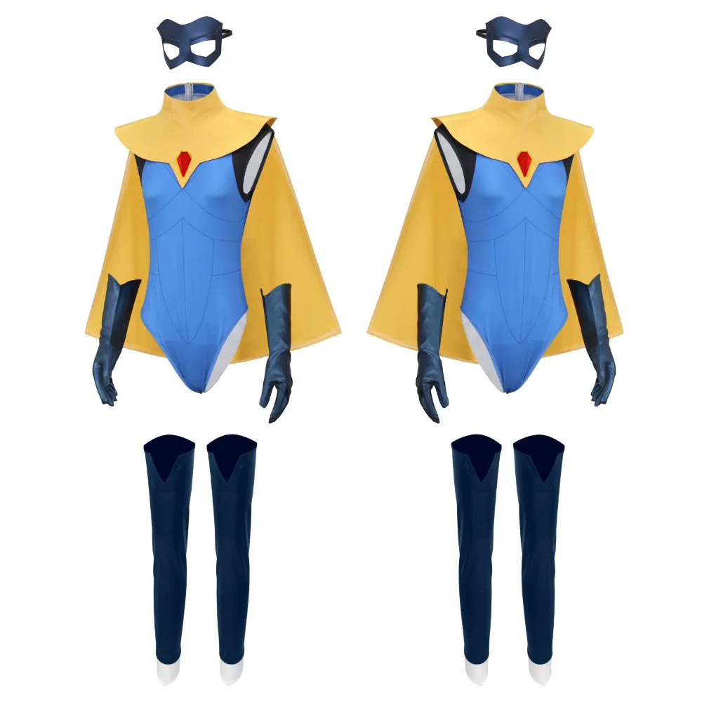 Blonde Blazer Cosplay Women Fantasy Costume Game Dispatched Cloak Jumpsuit Eyemask Gloves Set for Halloween Carnival Party Suit view 6