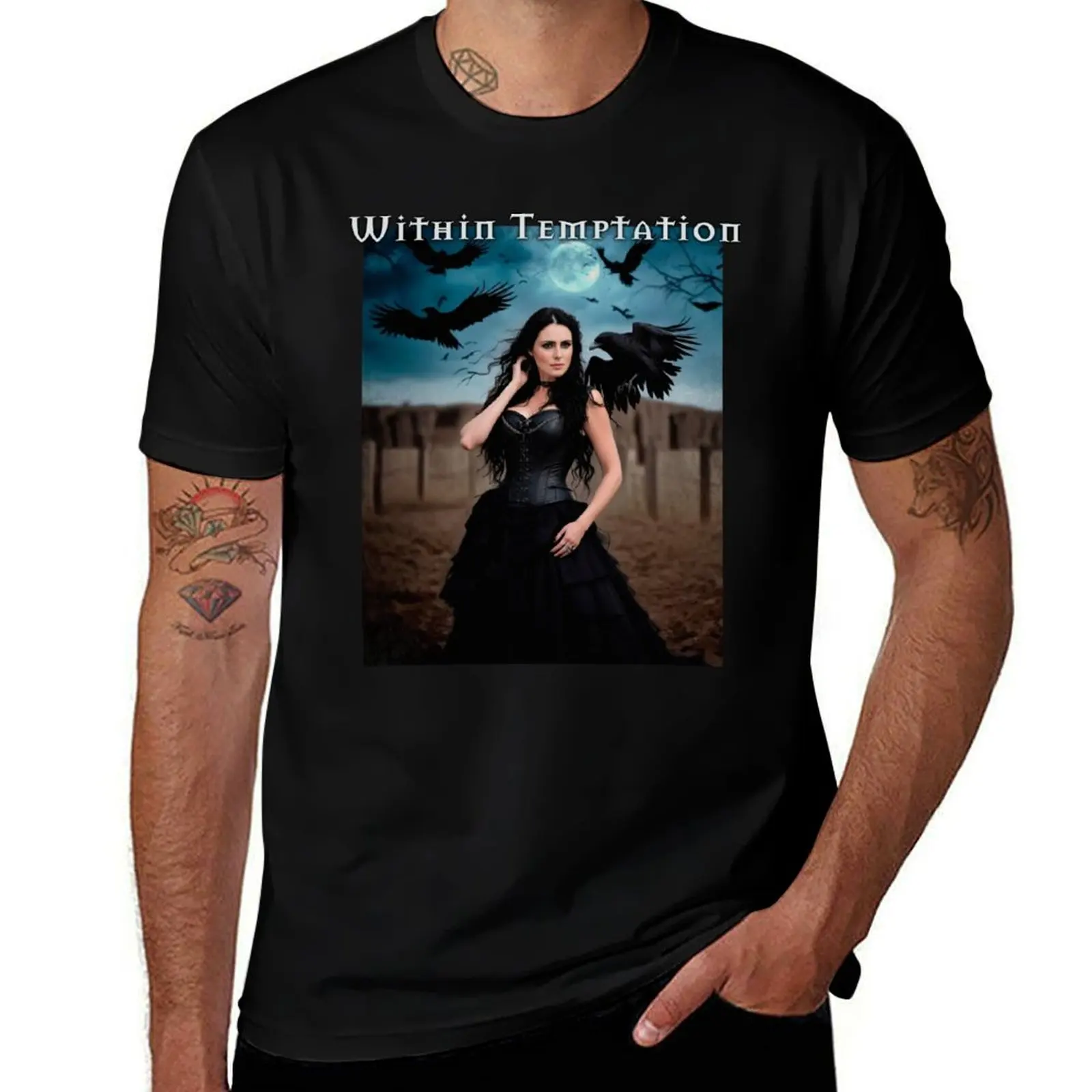

Within Temptation Sharon den Adel gothic crows T-Shirt t shirt man designer man t shirt summer