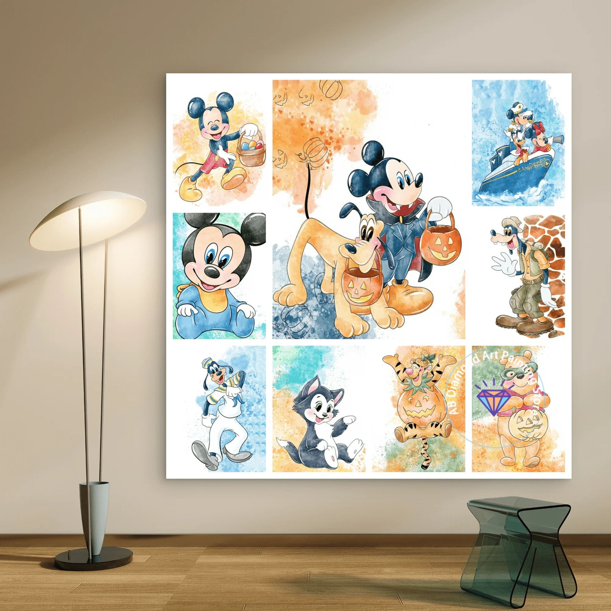 

Minnie Mickey Mouse Winnie the Pooh AB Diamond Painting Kit 5D DIY Diamond Embroidery Cross Handmade Art Gift Home Decoration