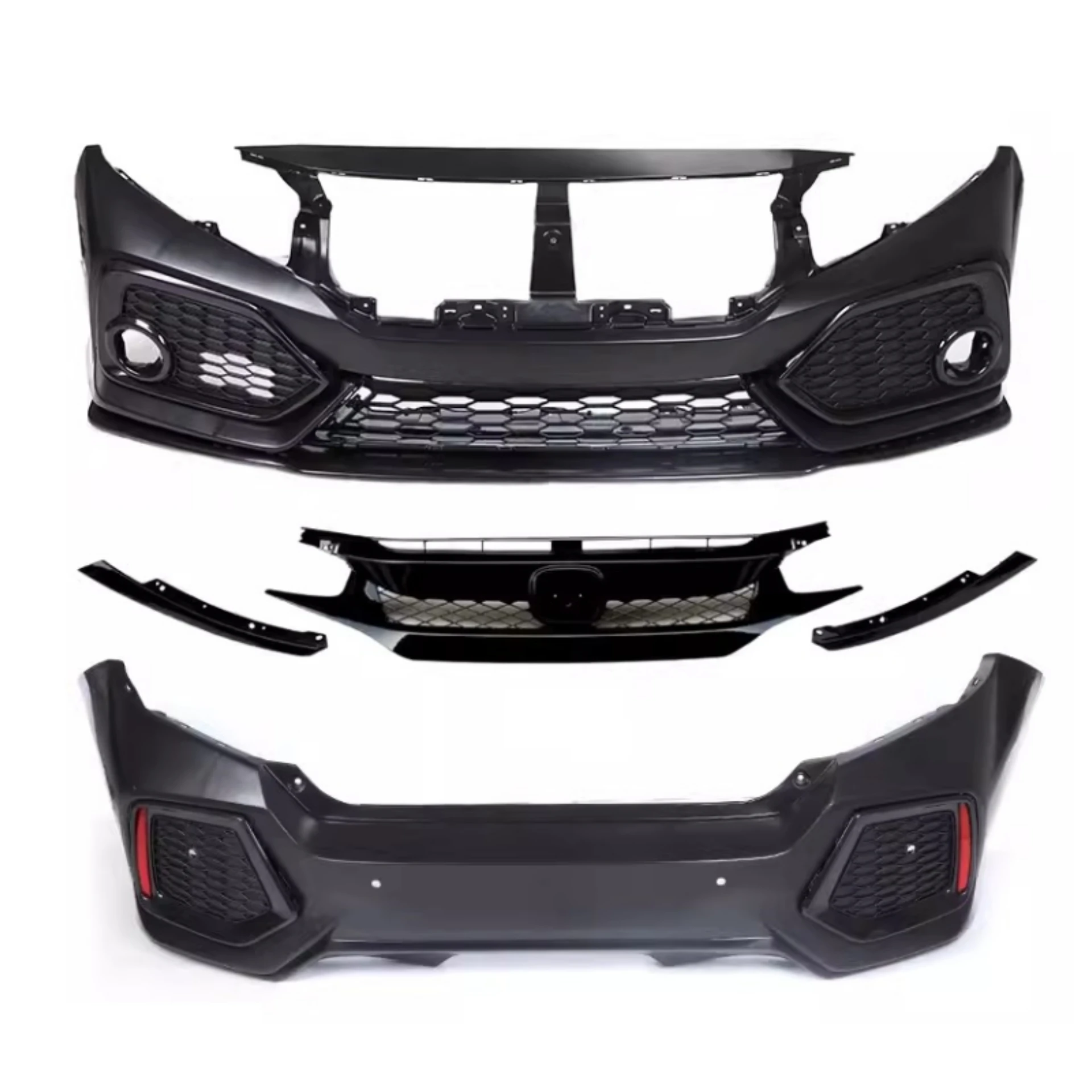 Front Rear Bumper Assembly Grille for Honda Civic 10th 10.5th 2016-2019 Convert SI Body Kit Car Accessories