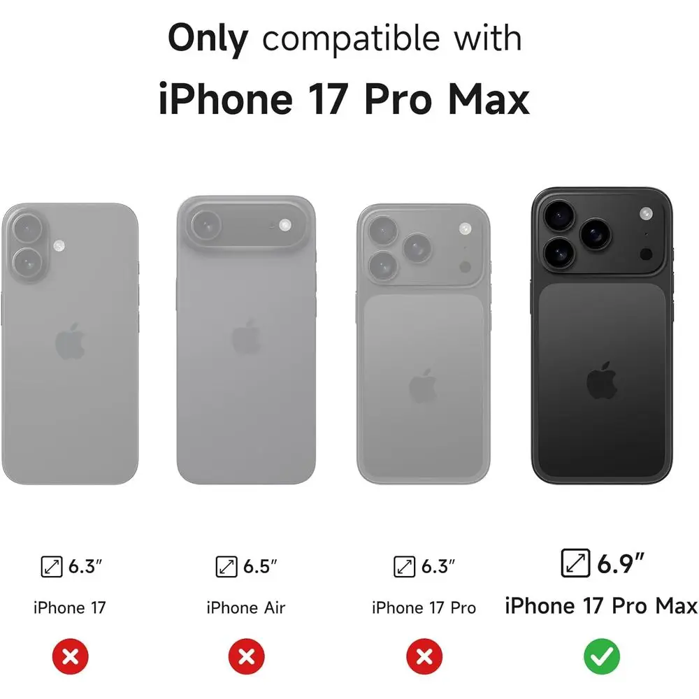 for iPhone 17 Pro Max Case with Camera Control Cover, Camera Cover and Adjustable Kickstand, Compatible with MagSafe, Shockproof