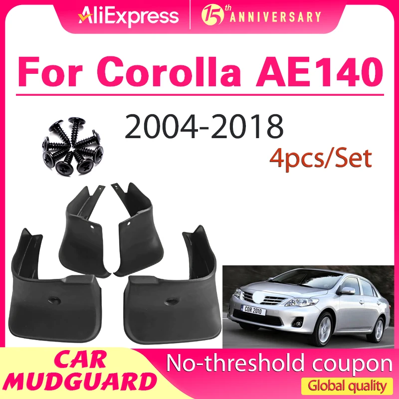 4Pcs Set Car Mudguards For Toyota Corolla Altis 2004-2018 Front Rear Fender Mud Flaps Splash Guards PVC Automotive Accessories