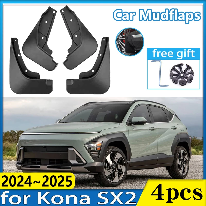 

Car Front Mudflap for Hyundai Kona SX2 2024 2025 Anti-fouling Fender Mud Guard Flap Splash Protection Wheel Mudguard Accessories