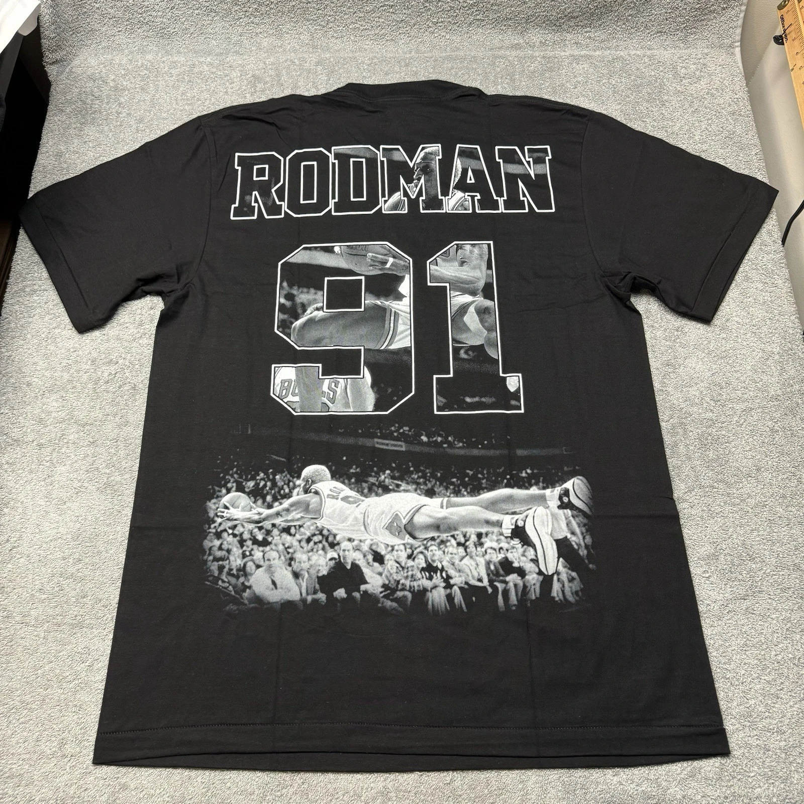 Rodman Big Face Double Sides Print Short Sleeve Cotton T Shirt Men Women Summer Vintage Y2K Round Neck Casual Streetwear Tee Top