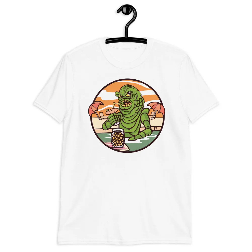 Creature From The Black Lagoon Pool Party T-Shirt Men Women Horror Monster Graphic Cotton Short Sleeve Streetwear Unisex Tee