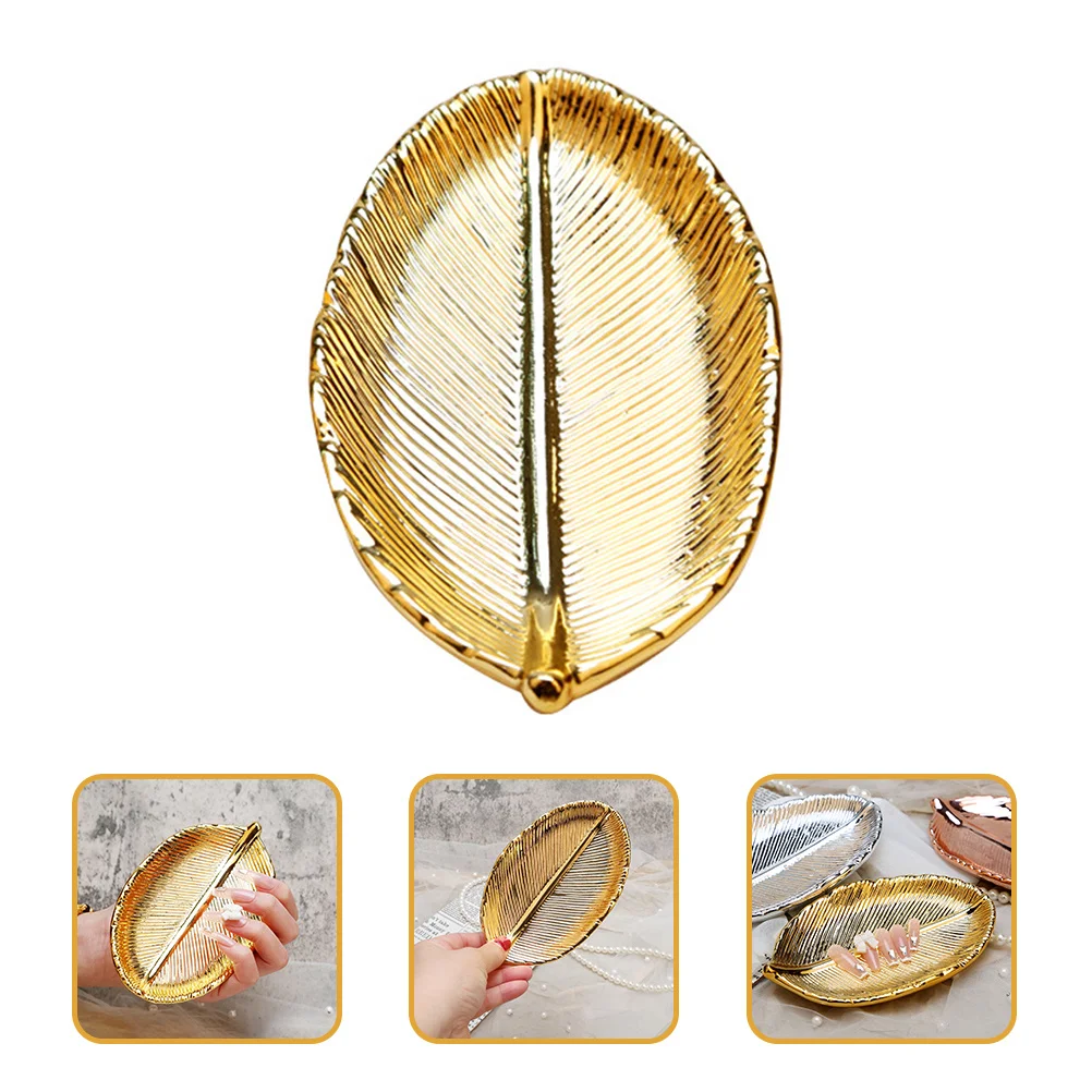 السيراميك مجوهرات عرض لوحة ورقة شكل حلقة حامل مسمار الفن عرض لوحة مجوهرات المنظم صينية تخزين المنزل