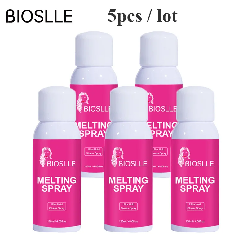 

5PCS BIOSLLE 120ml Quick Dry Hair Glueless Strong Hold HD Wig Lace Adhesive Glue Holding Melting Spray