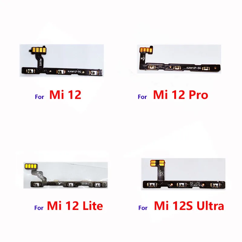 For Xiaomi Mi 12 Lite Ultra Pro 5G Mi12 12Pro Power Volume Button Flex Cable Side Key Switch ON OFF Control Button Repair Parts