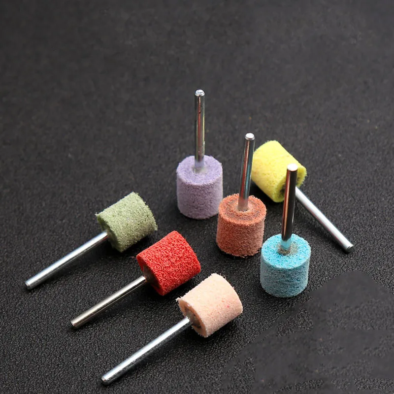 3Mm Schacht Kleur Fiber Wiel Slijpen Hoofd Nylon Slijpen Hoofd Diameter 14Mm Voor Auto Metalen Hout Plastic Grit 240 320 400-1500