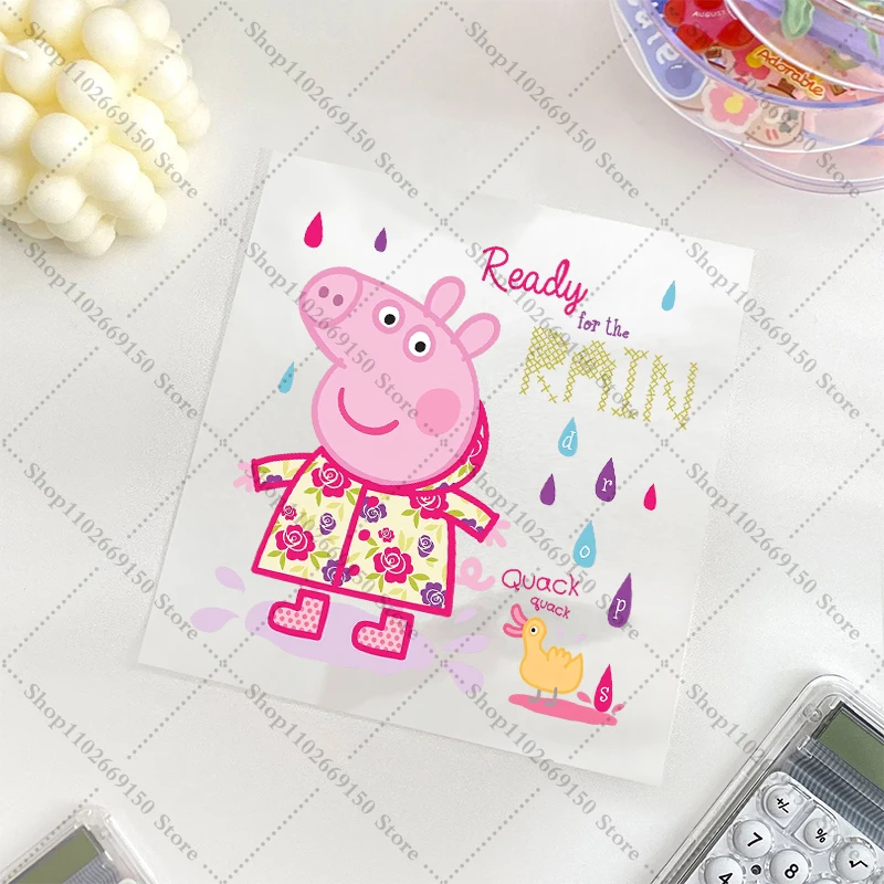 Anime DIY Water Bottle Decor Decal Cartoon Peppa Pigs Cute Transfer Sticker Creative Self-adhesive Label Stickers Birthday Gifts view 4