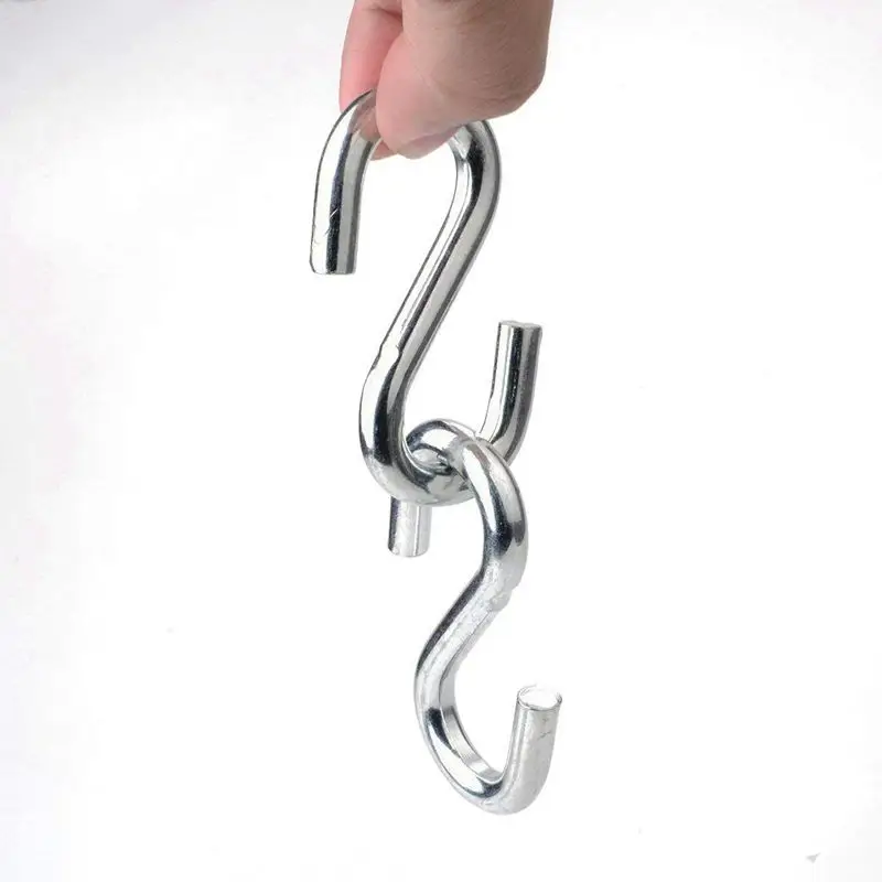 Heavy Duty S Hooks Ultra Thick Hammock S Shaped Hooks Galvanized Utility Hanger, Pack Of 2