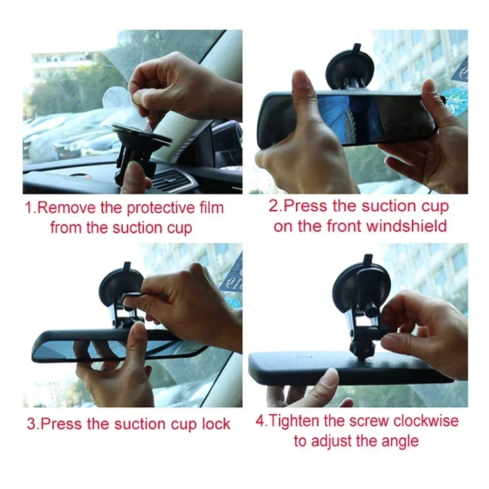 Wide-angle Rearview Mirror Interior Rear View Mirror Car-styling Car Rear Mirror Adjustable Suction Cup 360° Rotates Ship