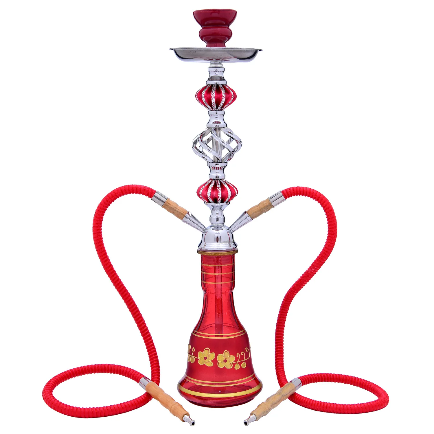 DEJAYA 2 Hose Glass Hookah Shisha Pipe Set Narguile Completo Hooka Chicha Pipa Cachimba Sisha For Smoking Accessories Club Party