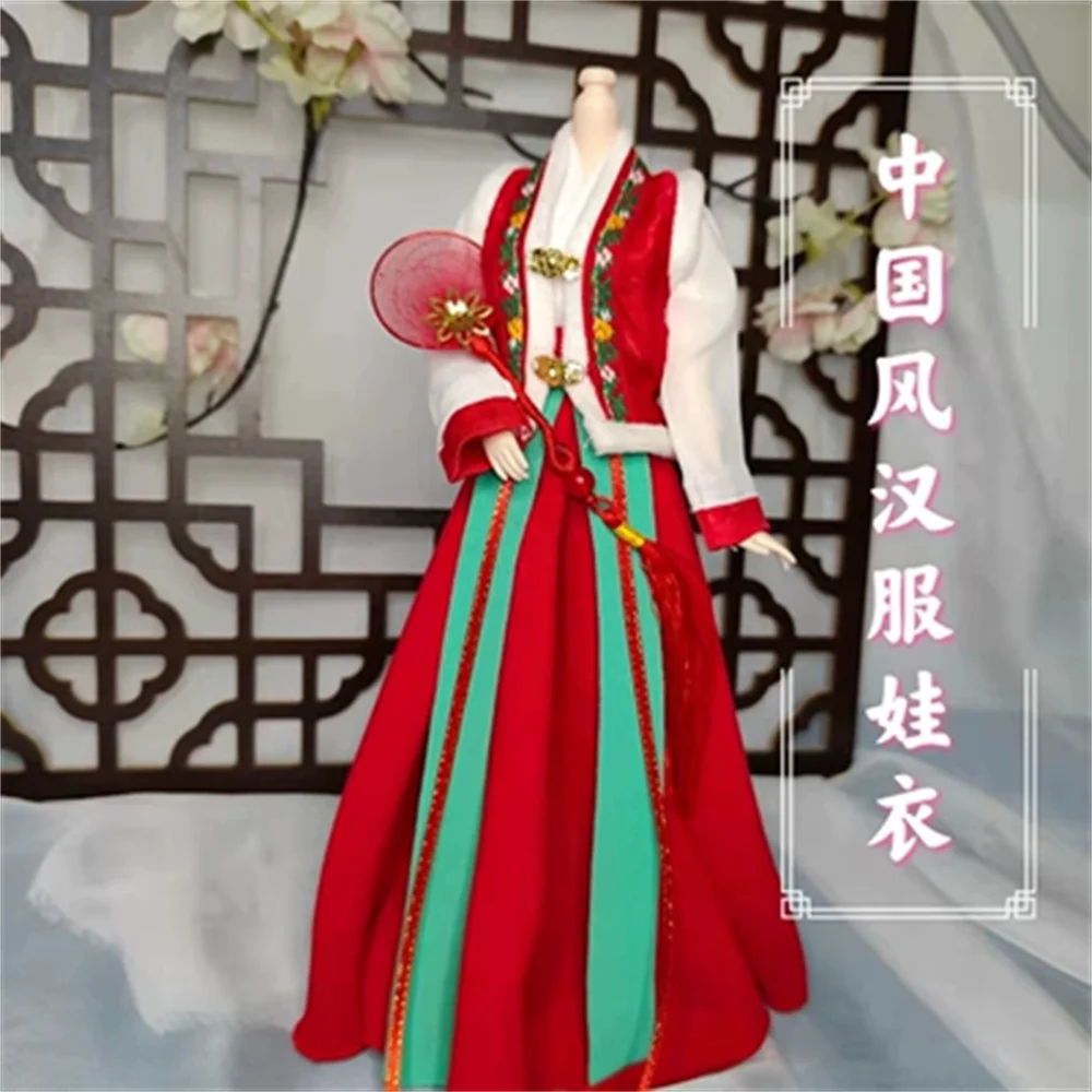 Lange Jurk 1/6 Vrouwelijke Traditie Hanfu Lange Jurk Chinese Oude Anime Kleding Pak Voor 12Inch Actie Figuur Speelgoed