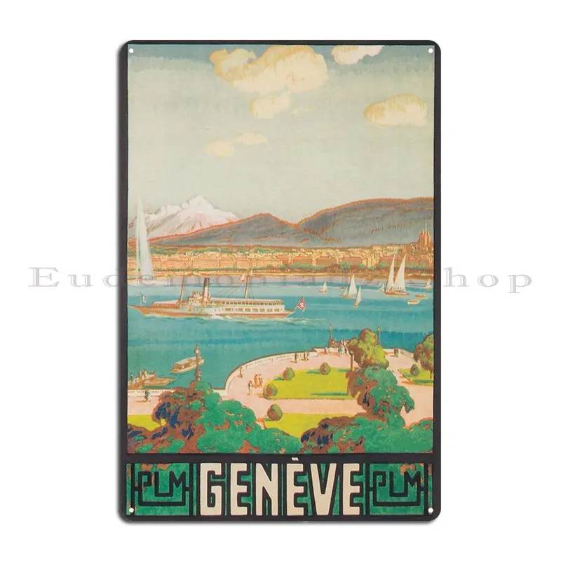 Geneva Switzerland Vintage Travel Poster Metal Plaque Poster Decoration Bar Bar Cinema Create Tin Sign Poster