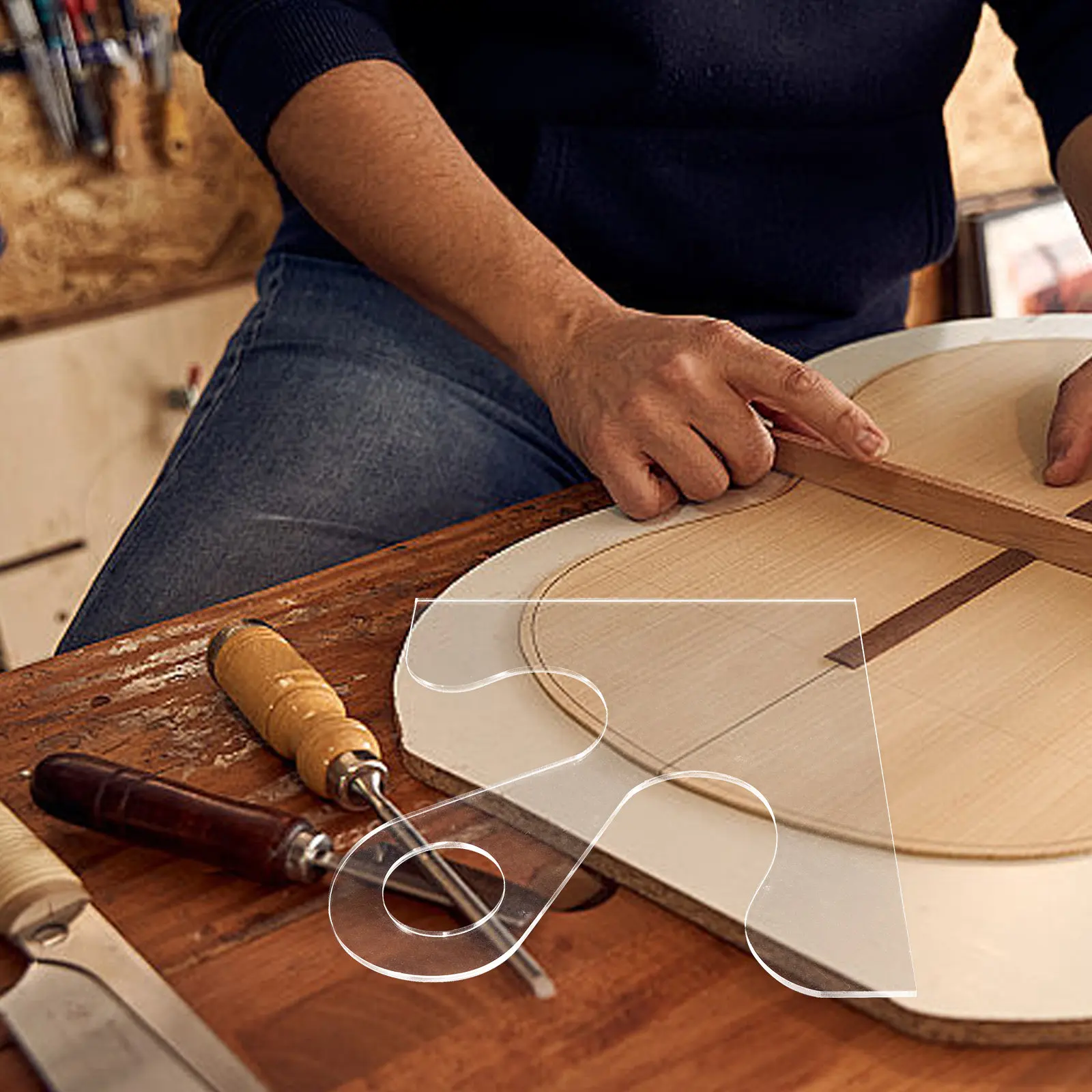 Acrylic Router Template Cutting Board Handle Stencil for Woodworking DIY Projects Charcuterie Board Template Clear Visibility