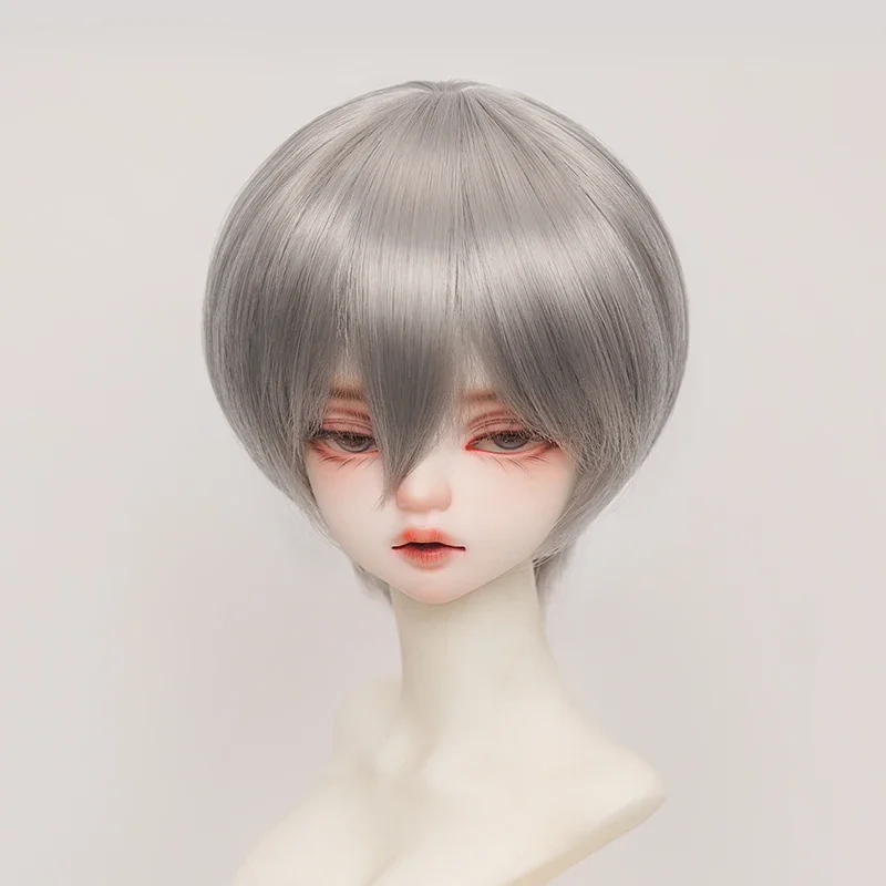 Bjd 인형용 부드러운 실크 짧은 머리 색상 차단 인형 가발, 원피스 1/3 1/4 1/6 인형 액세서리, 인형 없음, 60 cm, 45 cm, 30cm, 신제품