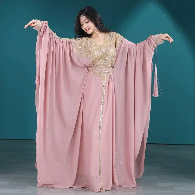 

belly dance perforamnce costume dress Persian Gulf hair flick khaleegy haligi robe competition stage clothes 2025 Hot Sale