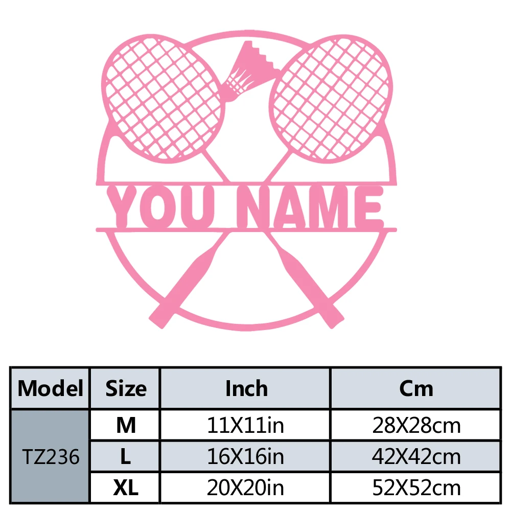 1pc Diy Personalize Custom Name Badminton Wall Sticker Self Adhesive Vinyl Waterproof Wall Art Decal For Kitchen Wall Art Decal
