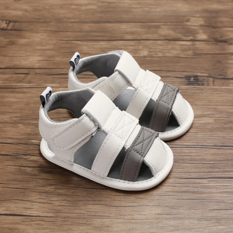 

Infant Baby Shoes Baby Girl Boy Shoes White Grey Toddler Flats Summer Sandal Soft Casual Anti-Slip Crib Shoe First Walker 0-18M