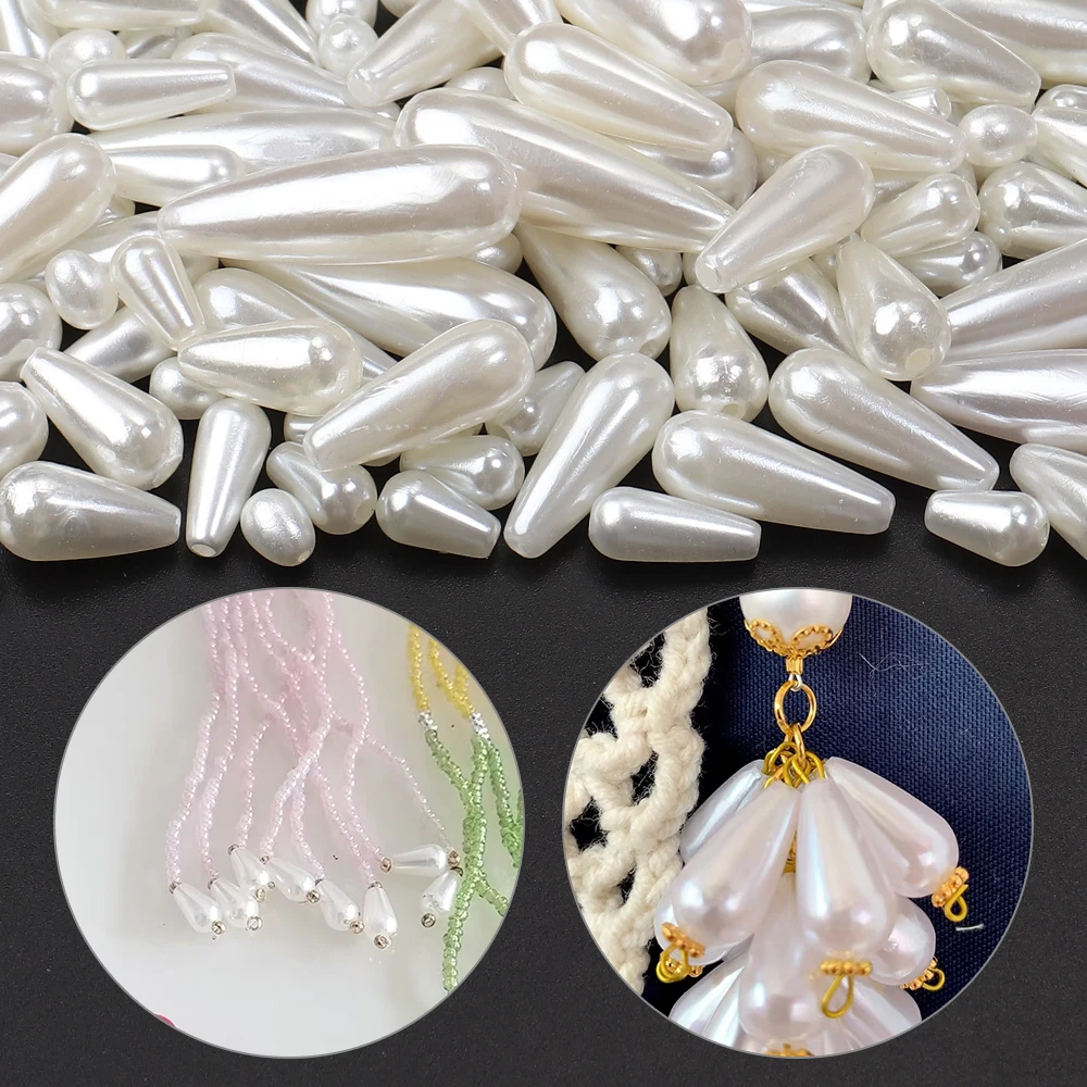 30-500 ピース/ロットベージュ水滴形状 ABS パール - Vintage Jewelry Collection のレビューと価格