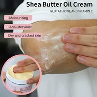 AILKE Crème au beurre de karité au glutathion et à la vitamine C, éclaircissante, hydratante en profondeur, peau lisse, crème au beurre pour le visage et le corps, 100 ml 2