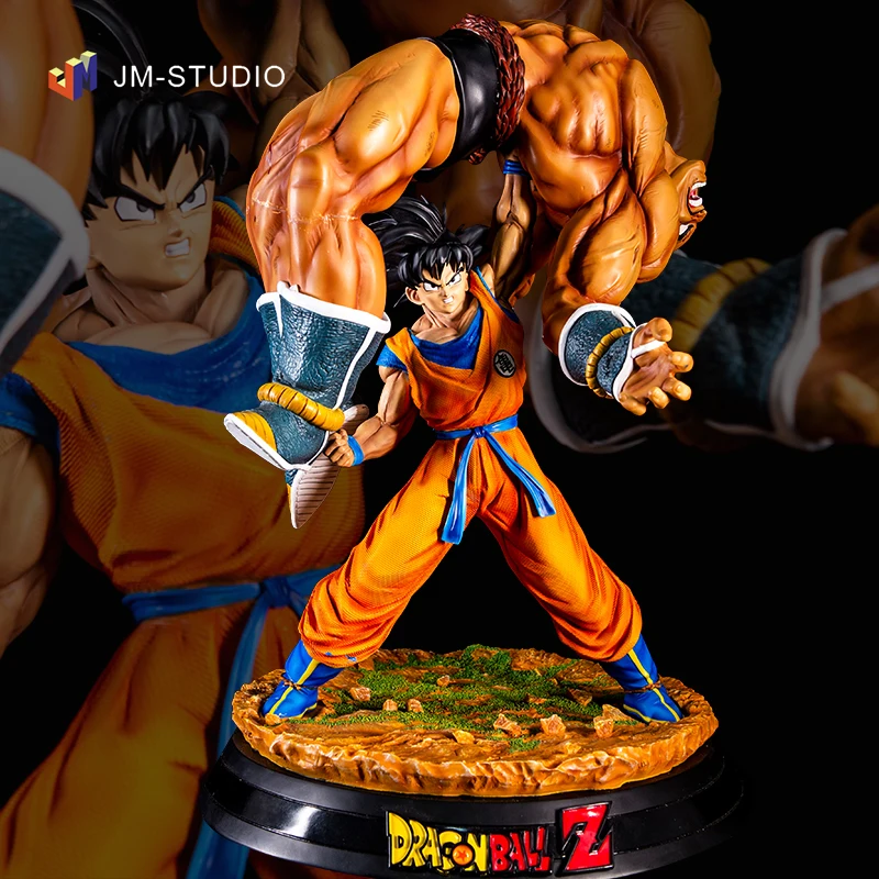 Dragon Ball Z HQS Goku Vs Nappa Anime Figurine Model GK Dragonball Action Figure DBZ 43cm Statue Collection Toy Oversize Figma