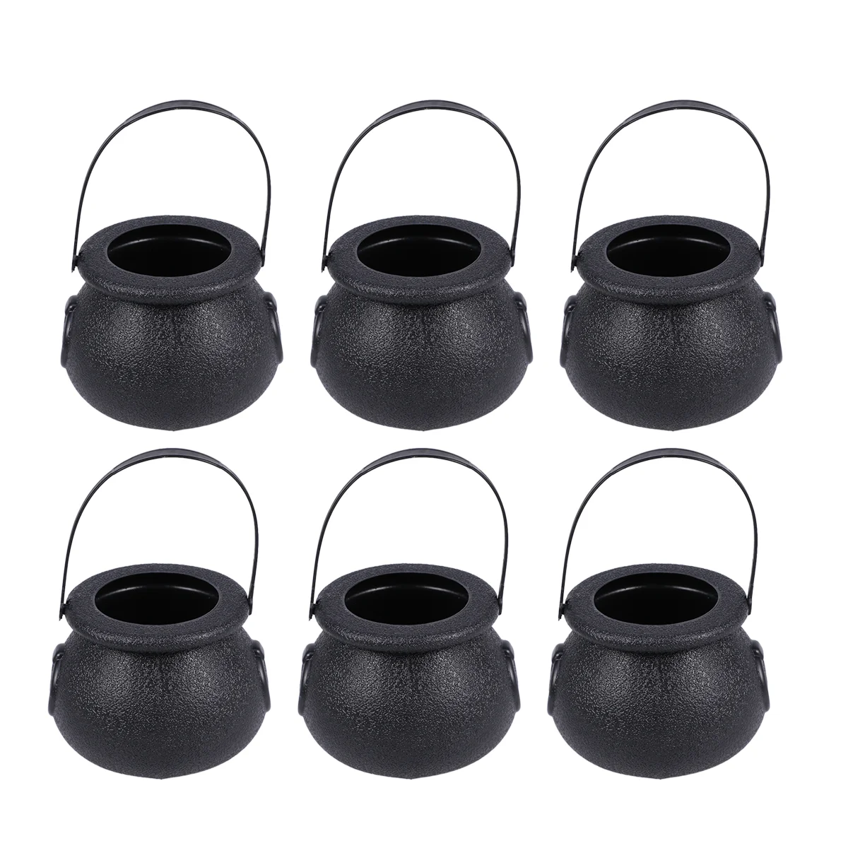 10 Pcs Black Kettle Halloween Candy Holder Bucket Trick or Treat Party Supplies Child