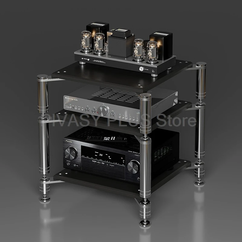 HiFi audio rack versterkerkast met trillingsisolatie ENF plaat 304 roestvrij staal multi-tier home theater