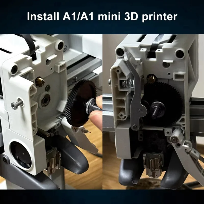 Upgraded Hardened Steel A1/A1 Mini Extruder Gear Assembly Coated Hardened Steel For Bambu Lab A1/A1 Mini 3D Printer-AA26