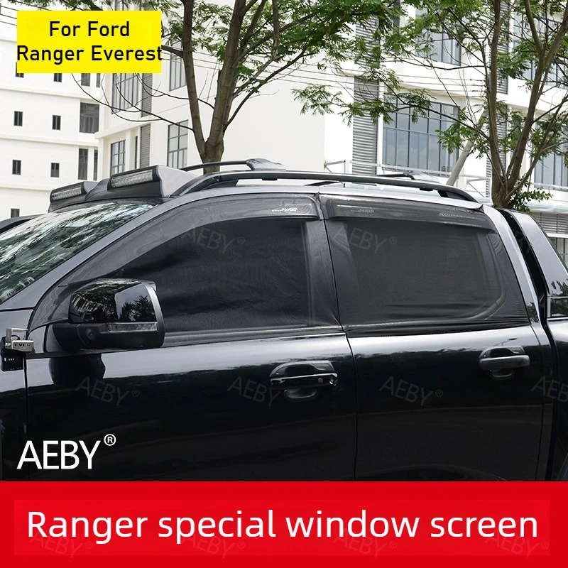 

For Ford Ranger Everest 2022-2026 Custom window shades,Mosquito net UV protection sunshade breathable,Breathable mesh cover