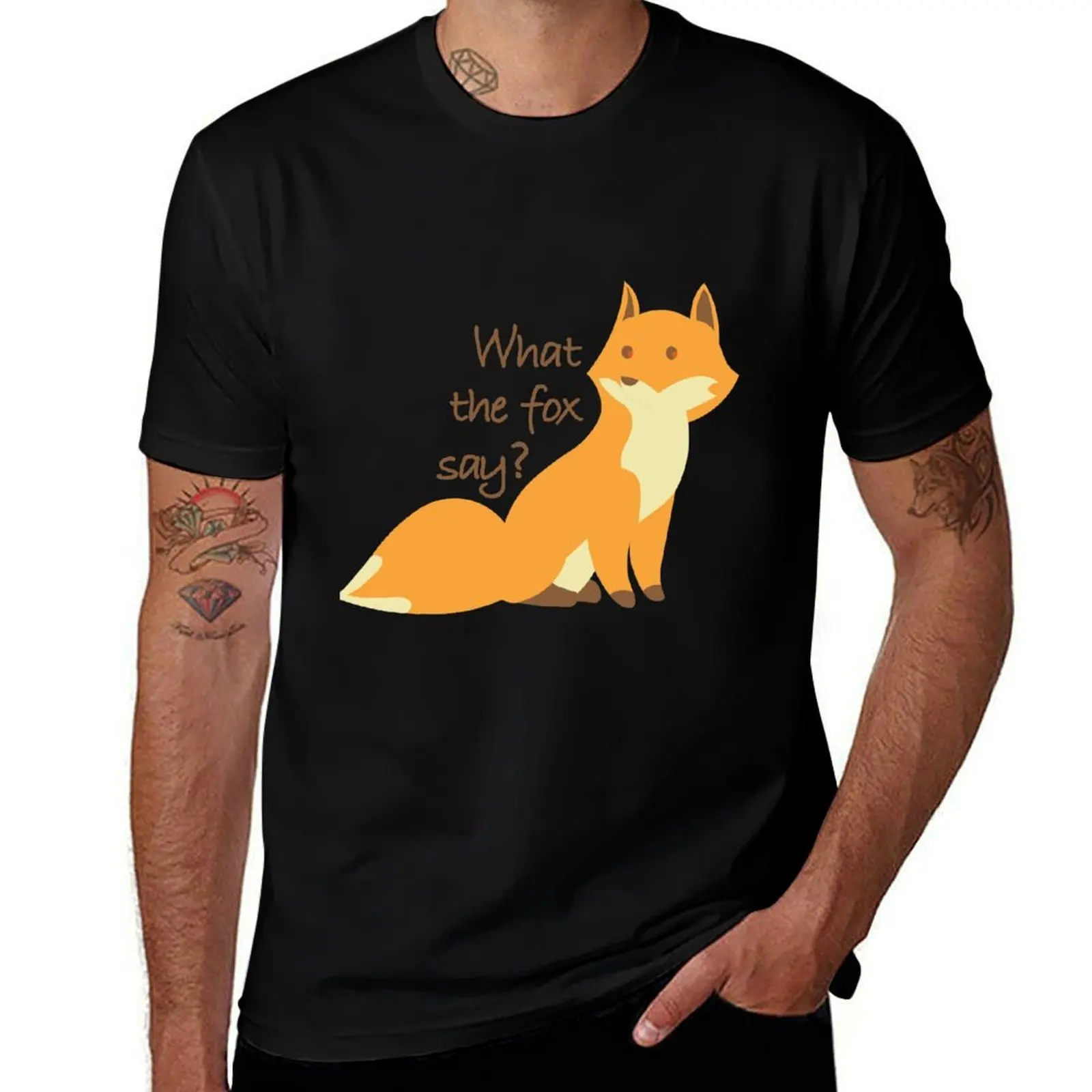 

What the fox say T-Shirt man t shirt graphic man t shirts high quality luxury brand men t shirt cotton 100% T-Shirt