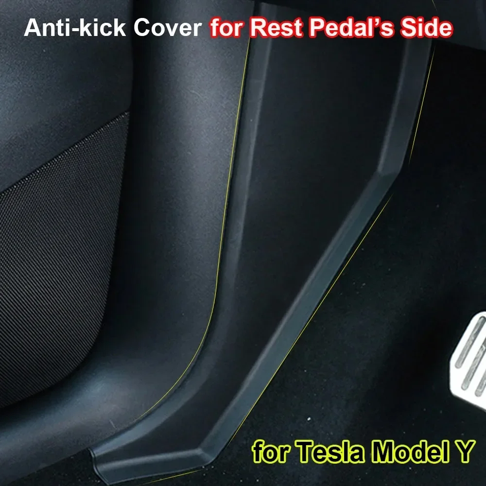 For Tesla Model Y 2024 HW4.0 Rest Pedal Side Guards Protector TPE Anti Kick Sticker Protection Cover Front Door Decor Pad New MY