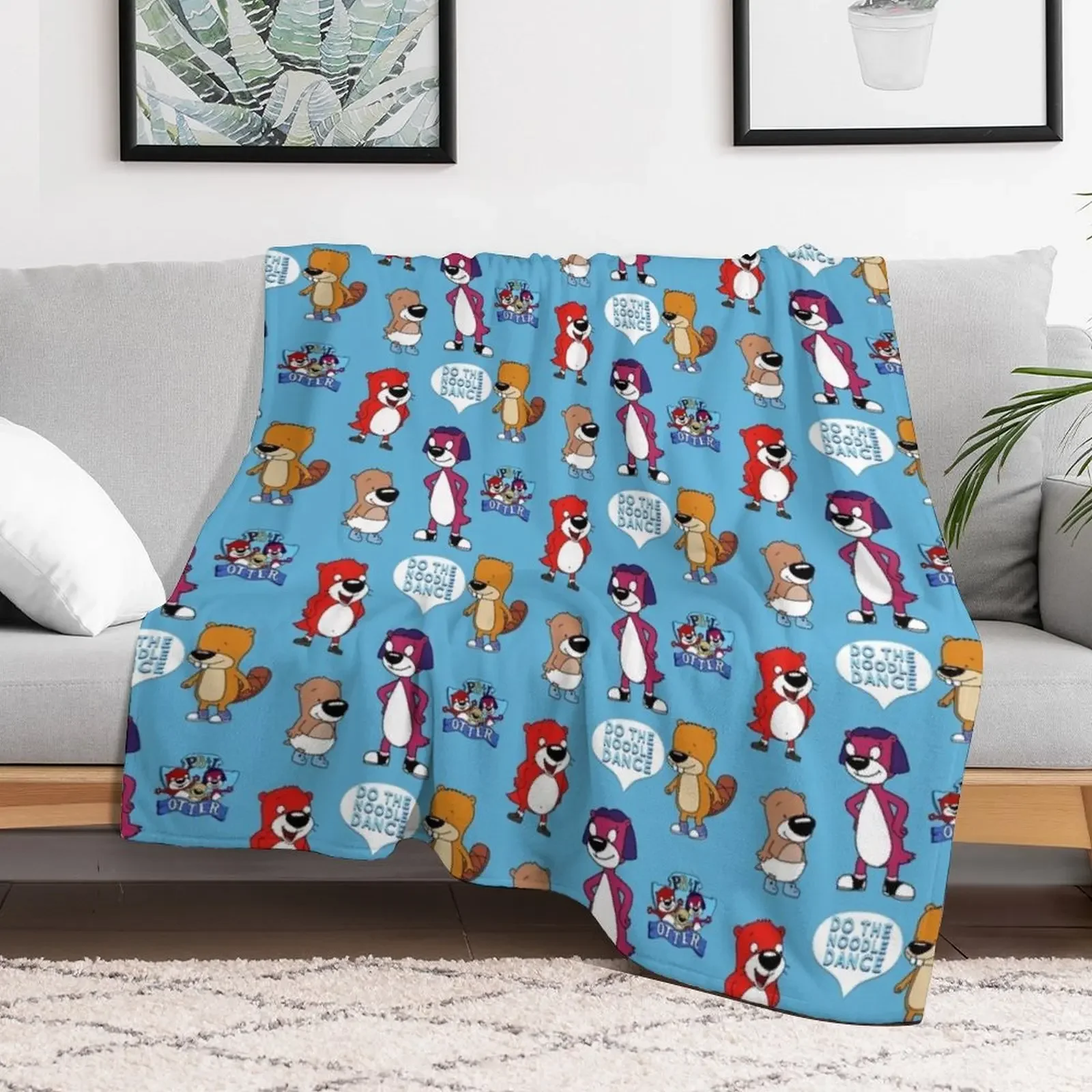 Jelly, Peanut, Butter, Munchy Otter Art Combo Pack Throw Blanket Summer Cool Breathable Blanket for Sleeping