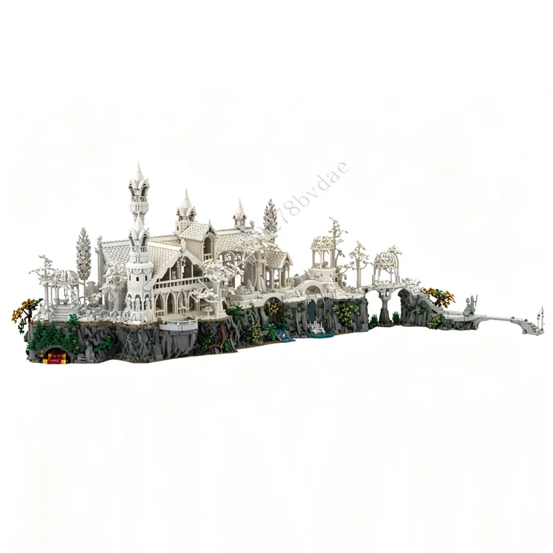 7176PCS MOC Medieval Castle Building Block Model Mountain Base Technical Brick DIY Assembly Set Toys For Adult Holiday Gifts