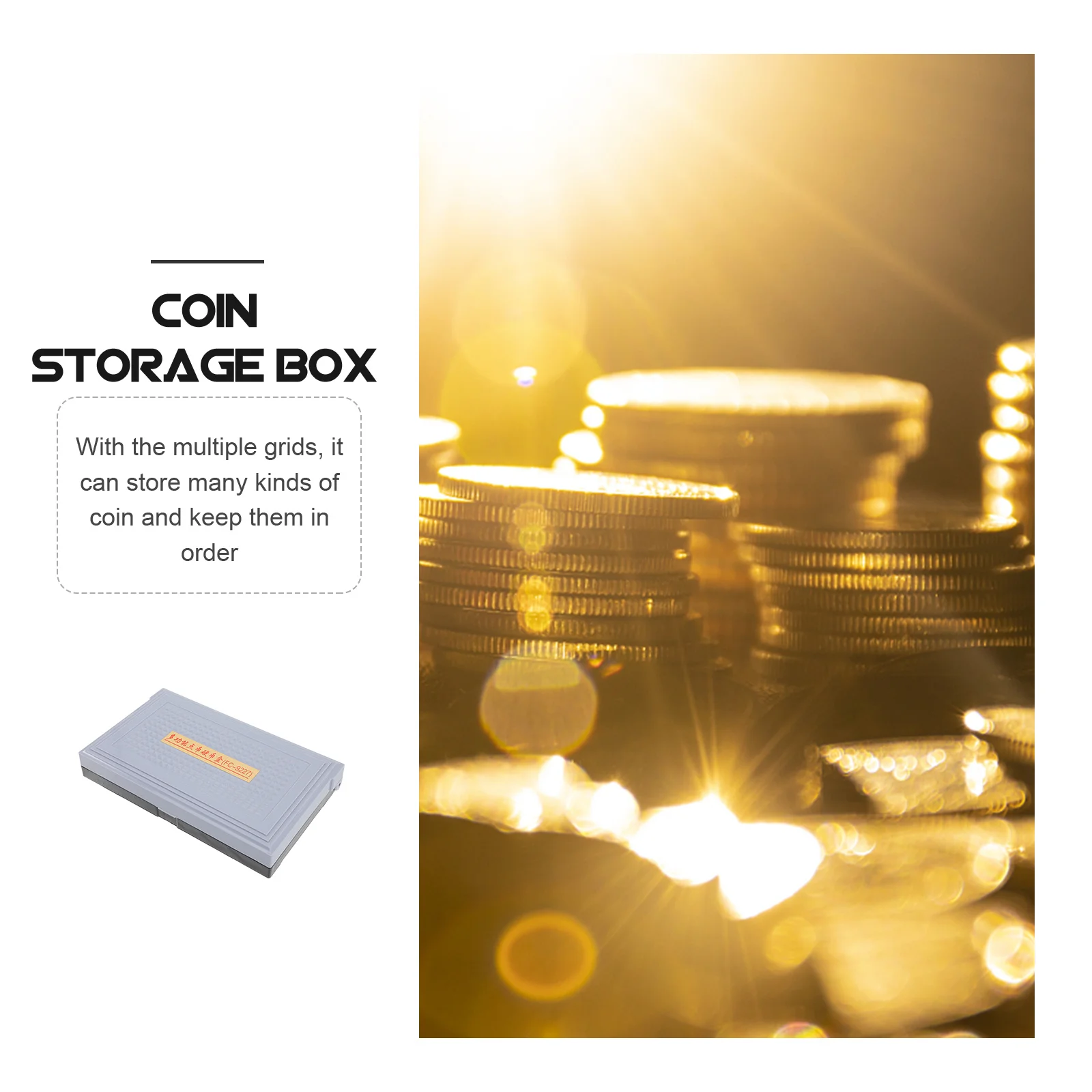 Coin Storage Box Multi-Grid Plastic Coin Case For Supermarket Bank Cashier Reusable Organizer Container Bank Supply