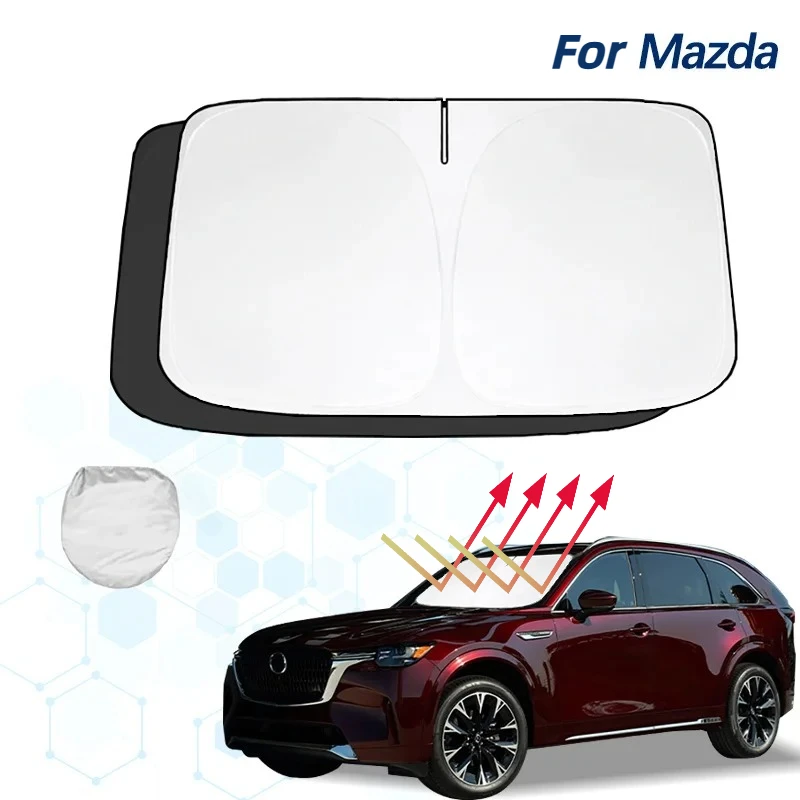 

Windshield Sun Shade For Mazda CX90 CX-90 Sunshade Sun Visor Protector Foldable Blocks UV Rays Keep Your Car Cooler