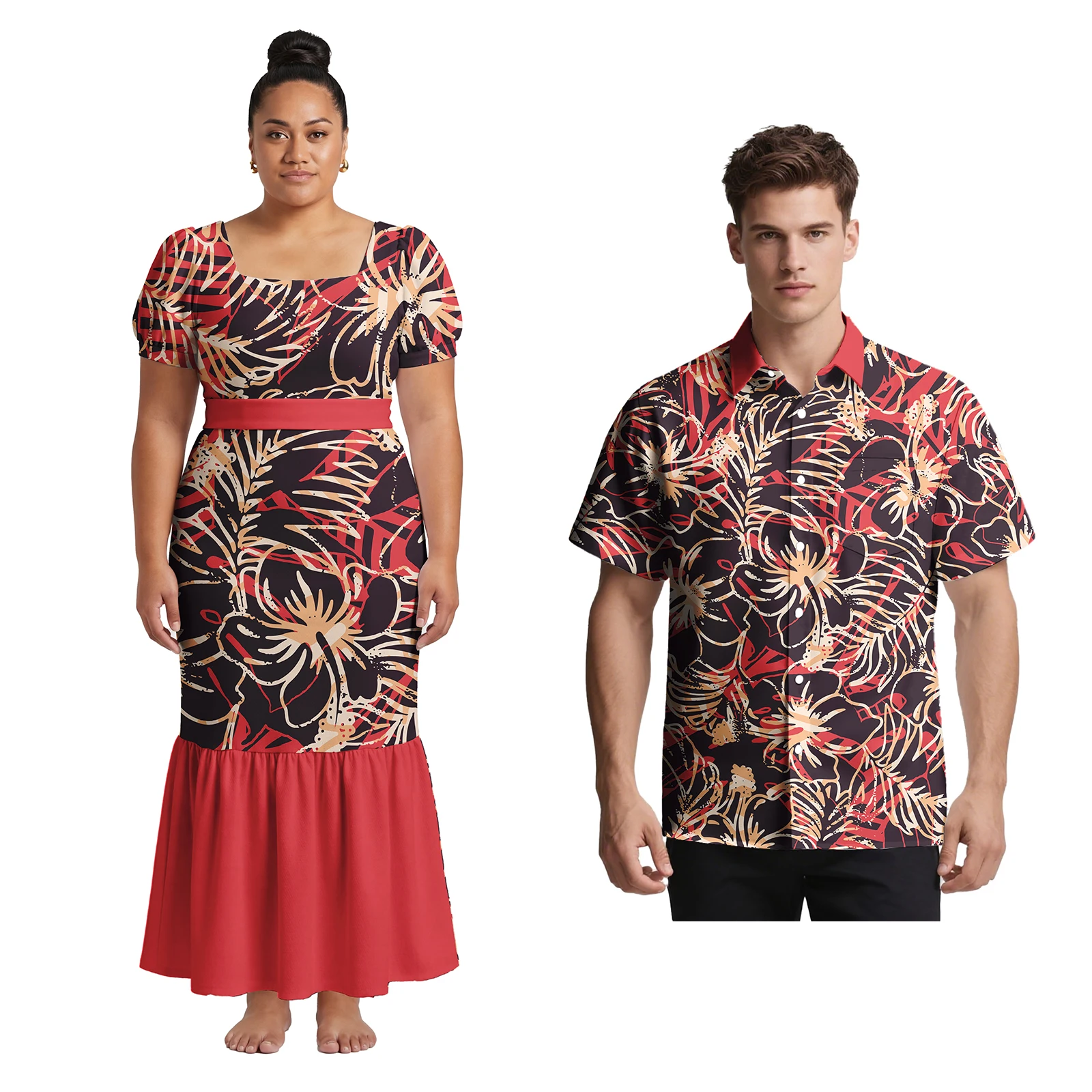 New Style Design Women Deep V Neck Off the Shoulder Dress Custom Tonga Polynesian Print Long Maxi Dress Mermaid Prom Dress