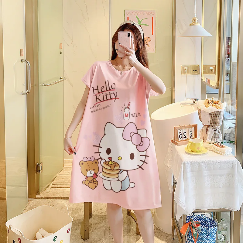 

2024 Hello Kitty Cartoon Print Nurse Uniform Women's Pocket Healthcare Nursing Scrubs Nurse Work Shirt Nursing Staff