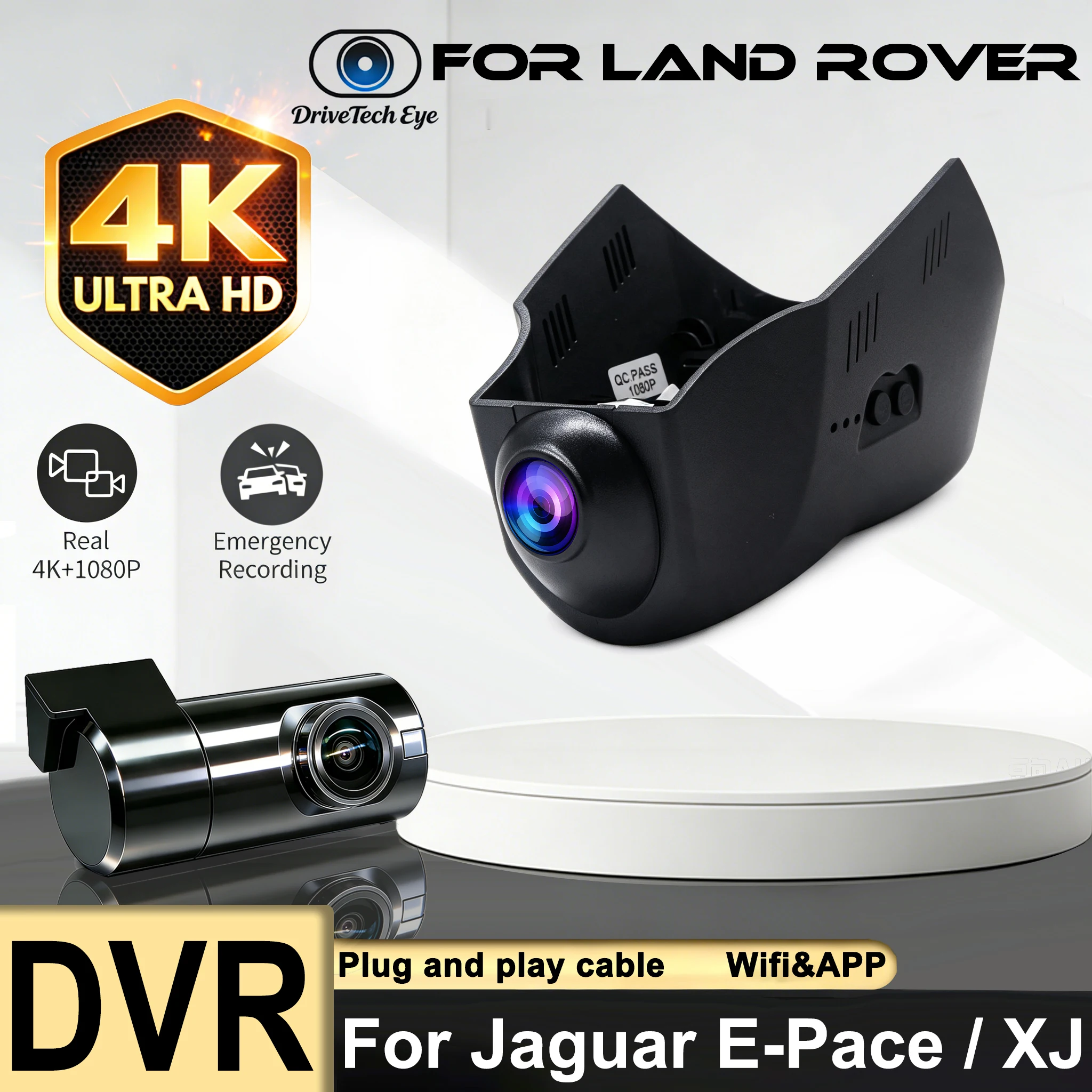 For Jaguar E-Pace X540 XJ XJ-L 4th Gen X351 Range Rover Velar 4K Dash Cam Camera Night Vision Wifi Plug And Play Video Recorder