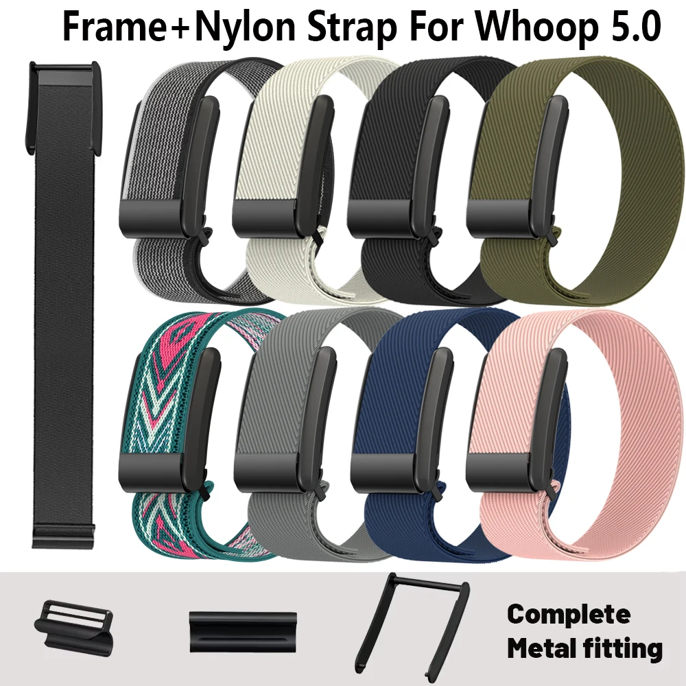 Correa de nailon + marco para Whoop 5,0, correas Whoop band 5,0, correa deportiva elástica, pulsera brecelet, relojes para whoop5 5
