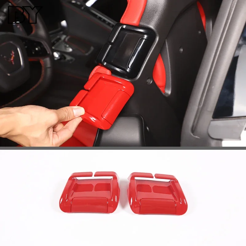 

ABS Car Seat Belt Guide Frame Panel Cover For Corvette C8 Stingray Z51 Z06 2020-2023 Car Accessories Replacement Parts