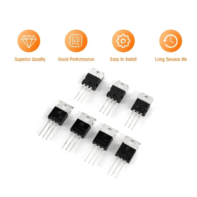 5/10pcs transistors DIP TIP122 TIP127 TIP142 TIP147 TIP31C TIP32C TIP41C TIP42C Transistor TO220 plug-in