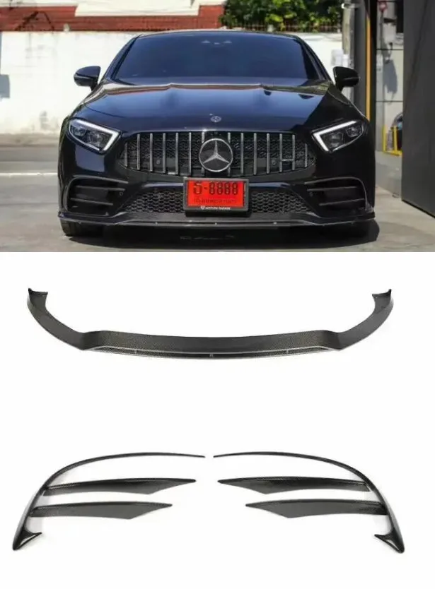 

Бампер из углеродного волокна, передний спойлер, крышка, комплект кузова для Mercedes Benz W257 CLS300 CLS350 2019 2020 2021